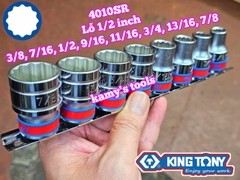 Bộ tuýp khẩu hệ inch 1/2 inch 12 cạnh Kingtony 4010SR 8 chi tiết từ 3/8-7/8 inch