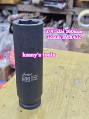 Đầu tuýp 3/4 inch Santa đen dài 160mm cỡ 30mm 32mm 36mm 41mm 46mm IMX430 IMX432 IMX436 IMX441 IMX446