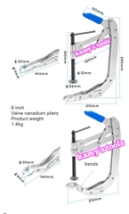 Cảo vam tháo lò xo xupap súp bắp 8 inch 2 ngàm kamytools