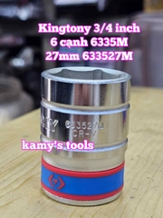 Đầu tuýp khẩu 3/4 inch 6 cạnh trắng Kingtony 27mm 28mm 29mm 30mm 32mm 633527M 633528M 633529M 633530M 633532M