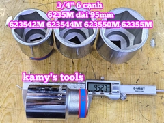 Đầu tuýp 3/4 inch 6 cạnh trắng 42mm 44mm 50mm 55mm Kingtony 623542M 623544M 623550M 62355M