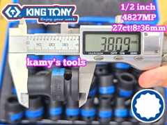 Bộ tuýp đen 1/2 inch Kingtony 4827MP 12 cạnh 27 chi tiết 8-36mm