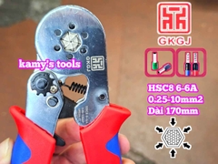 Kìm bấm cos pin tròn rỗng lục giác 0.25-10mm2 dài 170mm GKGJ HSC8 6-6A