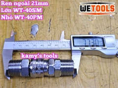 Bộ nối nhanh hơi khí nén ren ngoài 21mm 40SM 40PM Wetools WT-40SM WT-40PM