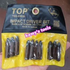 Mũi vít đóng bake 4 cạnh PH3 8mm 5/16 inch dài 36mm TOP model TBD-8363B