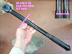 Cần siết lực chỉnh lực đen 1/2 inch 10-150ft-lb tương đương 13.6-203.5Nm dài 465mm