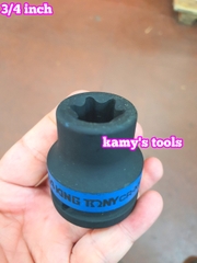 Đầu tuýp khẩu 3/4 inch E24 Kingtony 657524M đen dài 50mm thép cr-mo