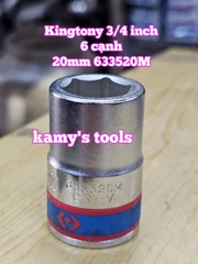Đầu tuýp khẩu 3/4 inch 6 cạnh trắng Kingtony 17mm 18mm 19mm 20mm 21mm 633517M 633518M 633519M 633520M 633521M