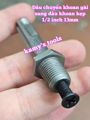 Đầu chuyển khoan bê tông khớp nối SDS Plus chuyển khoan gài sang kẹp đuôi 4 rãnh 1/2 inch 13mm Wetools WT-SDS-1264