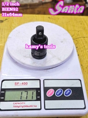 Đầu tuýp nối lắc léo đen gật gù xoay 360 độ Santa 1/2 inch dài 31x64mm BIEN92
