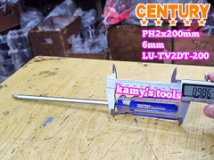Tua vít 2 đầu cán trong Century PH2 6mm dài 200mm 6x200mm LU-TV2DT-200