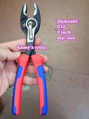 Kìm 2 lỗ điều chỉnh vặn bulong tán đầu ốc vít dài 8 inch 205mm miệng mở 4-22mm DAMUZHI DMZ-D10
