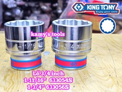 Tuýp 3/4 inch hệ inch 12 cạnh Kingtony 1-11/16 inch 1-3/4 inch 633054S 633056S