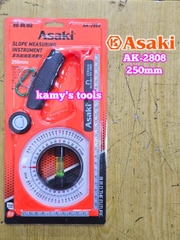 Thước thủy đo góc nghiêng Asaki AK-2808 dài 250mm có nam châm 1 mặt