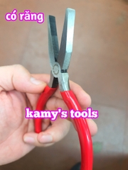 Kìm mũi dẹp bằng có răng và không răng có lò xo 125mm, kìm mỏ bằng