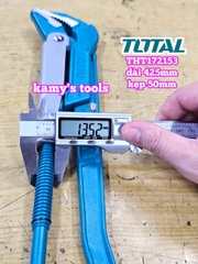 Mỏ lết răng kiểu thụy điển 45 độ 1.5 inch Total THT172153 dài 17 inch 425mm kẹp tối đa 55mm