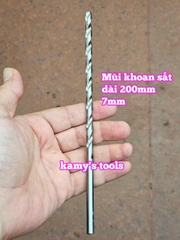 Mũi khoan sắt dài 200mm cỡ 4mm 5mm 6mm 7mm 8mm Wetools