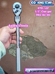Cần tự động đầu lắc léo cán gai nhám 1/2 inch Kingtony 4781-12F dài 12 inch 300mm