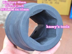 Đầu tuýp khẩu 46mm lỗ 1-1/2 inch 38mm đen dài 85mm Kingtony 953546M lục giác 6 cạnh