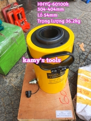 Kích thủy lực có lỗ 60 tấn HHYG-60100K TLP lỗ 54mm hành trình 304mm-404mm xác lớn nặng khoảng 36.2kg