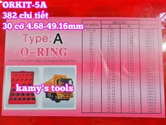 Hộp gioăng sin oring ron cao su vòng đệm 347 chi tiết ORKIT-5A Wetools 4.68-49.16mm MÀU ĐỎ