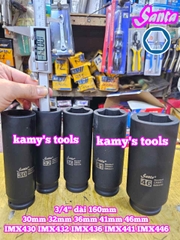 Đầu tuýp 3/4 inch Santa đen dài 160mm cỡ 30mm 32mm 36mm 41mm 46mm IMX430 IMX432 IMX436 IMX441 IMX446