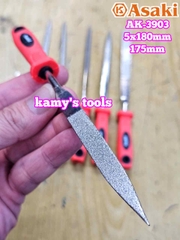 Bộ dũa giũa kim cương mini 6 cây Asaki AK-3903 cỡ 5mm 5x180mm