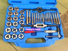 bộ taro bàn ren hệ mét 39 chi tiết kingtony model 12939MQ1 ren trong ren ngoài, bộ ta rô