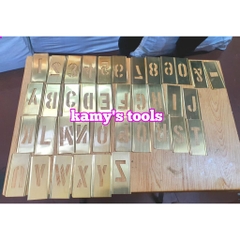 Bộ chữ và số phun sơn bằng đồng thau 50mm 75mm 100mm, bộ chữ số phun sơn