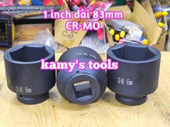 Đầu tuýp đầu khẩu 1 inch dài 80mm Kamytools thép Cr-mo 60mm 63mm 65mm