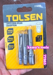 77865 Bộ 3 đầu chuyển khoan đuôi chuôi chân gài 4 rãnh sds plus sang bắn tháo mở bulong tuýp 1/4 3/8 1/2 inch Tolsen