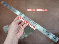 Thước lá inox 400mm 40cm bản 23mm hệ inch và mét HOL