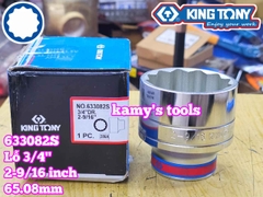 Đầu tuýp hệ inch 12 cạnh 3/4 inch Kingtony cỡ 2-9/16 inch tương đương 65mm 633082S