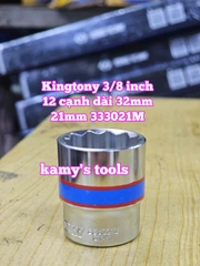 Đầu tuýp trắng 12 cạnh 3/8 inch dài 27mm Kingtony 21mm 22mm 23mm 24mm 333021M 333022M 333024M 333024M
