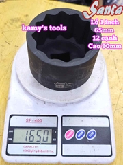 Tuýp 1 inch đen dài BÔNG 12 cạnh Santa 65mm IM565