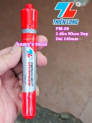 Bút lông dầu Thiên Long Permanent Marker 2 đầu dẹp và nhọn dài 140mm PM-09