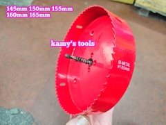Mũi khoét lỗ tròn đa năng, mũi khoét sắt, mũi khoét gỗ HSS Bi Metal 145mm 150mm 155mm 160mm 165mm