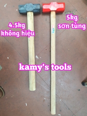 Búa thép đầu lục giác cán gỗ Sơn Tùng việt nam 4.5kg và 5kg (lẻ 1 cây)