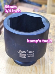 Đầu tuýp 3/4 inch dài 80mm Santa thép Cr-mo 46mm 48mm 50mm 55mm IM246 IM248 IM250 IM255