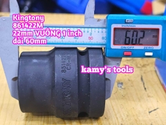 Đầu tuýp vuông 4 cạnh đen 1 inch ngắn 60mm Kingtony 17mm 19mm 20mm 21mm 22mm 851417M 851419M 851420M 851421M 851422M