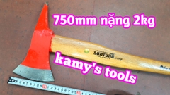 Búa rìu bổ củi, chặt cây, làm vườn, thoát hiểm, cứu hộ đa năng 2kg dài 750mm Sơn Tùng