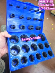 Hộp gioăng sin oring ron cao su vòng đệm 363 chi tiết ORKIT-5B Wetools 4.7-51.2mm LOẠI B MÀU XANH