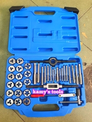 bộ taro bàn ren hệ mét 39 chi tiết kingtony model 12939MQ1 ren trong ren ngoài, bộ ta rô