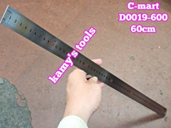Thước lá inox 600mm (60cm) 2 hệ inch và mét bản 28mm hệ mét C-mart D0019-600