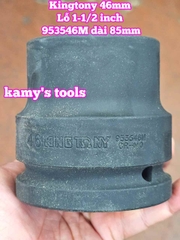 Đầu tuýp khẩu 46mm lỗ 1-1/2 inch 38mm đen dài 85mm Kingtony 953546M lục giác 6 cạnh