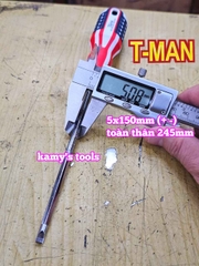 Tua vít 2 đầu bake dẹp T-MAN 5mm dài 100mm 150mm 200mm 5x100mm 5x150mm 5x200mm TMAN-6612-5B100 TMAN-6612-5B150 TMAN-6612-5B200