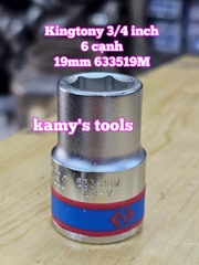 Đầu tuýp khẩu 3/4 inch 6 cạnh trắng Kingtony 17mm 18mm 19mm 20mm 21mm 633517M 633518M 633519M 633520M 633521M