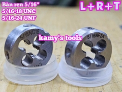Bàn ren tạo ren ngoài 5/16 inch (7.94mm) bước ren thô và mịn 5/16-18 UNC 5/16-24 UNF L+R+T LRT-435618C LRT-435624F