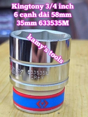 Đầu tuýp khẩu 3/4 inch 6 cạnh trắng Kingtony 33mm 34mm 35mm 36mm 38mm 633533M 633534M 633535M 633536M 633538M