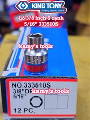 Đầu tuýp hệ inch 6 cạnh 3/8 inch Kingtony cỡ 1/4” 5/16” 9/16” 3/8” 1/2” 333508S 333510S 333512S 333516S 333518S